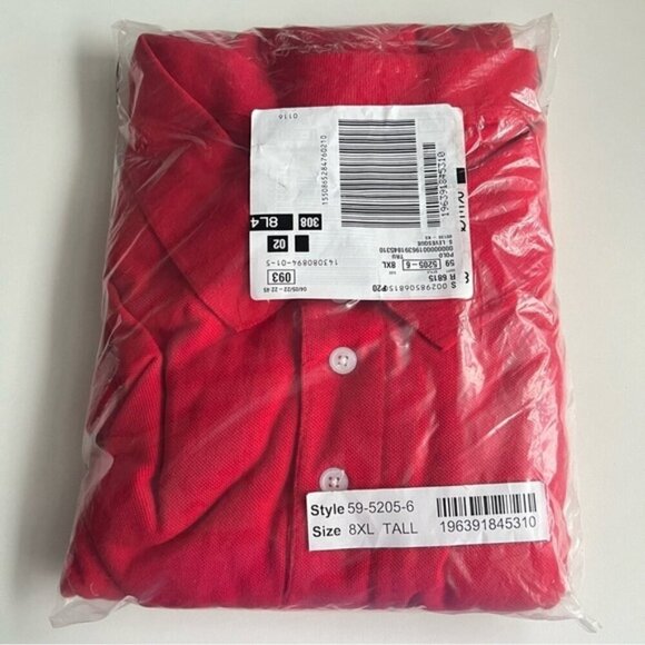 KingSize - Men's Big & Tall Shrink-less Polo Shirt - True Red. Size: 8XL. NIB - Picture 2 of 7